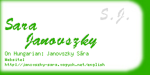 sara janovszky business card